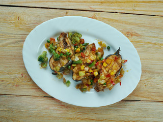 Blackened salmon with salsa