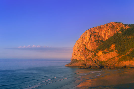 Cape of Ogono and laga beach at sunset
