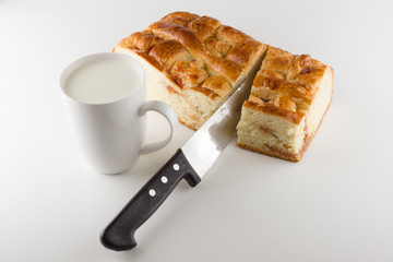 fresh cake with apple filling