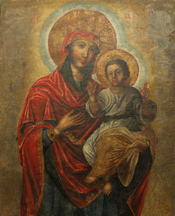 con. Theotokos of Domnitskaya. XIX century. Cloth, oil