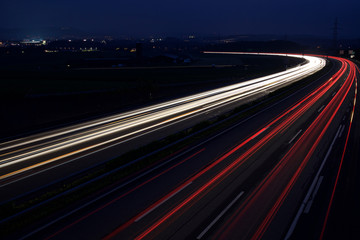 Swiss Autobahn by night