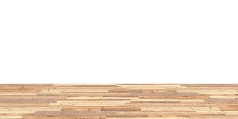 Wood floor on white background 3d