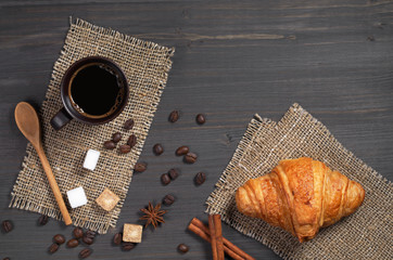 Coffee and croissant