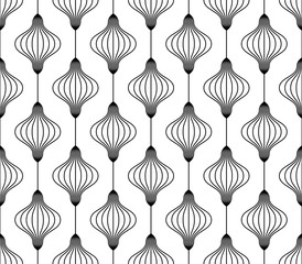 Vector seamless pattern. Modern stylish texture. Monochrome geometric pattern. Mesh with thin curving threads.