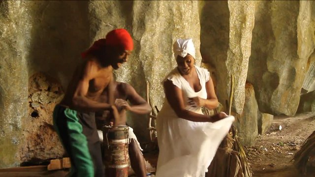 Cuban people dance to drums