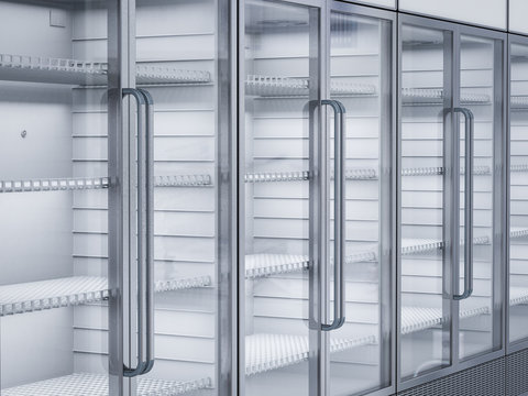 Empty Commercial Fridges In Store