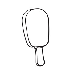 Vector illustration. Hand drawn doodle of ice cream choc-ice with glaze. Cartoon sketch.  Decoration for menus, signboards, showcases, greeting cards, posters, wallpapers