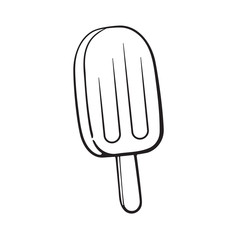 Vector illustration. Hand drawn doodle of fruit popsicle ice lolly. Cartoon sketch.  Decoration for menus, signboards, showcases, greeting cards, posters, wallpapers