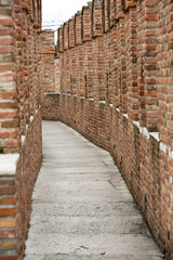 pathway on a wall of Castelvecchio Museum in Verona, Italy