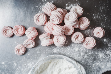 Cooking marshmallows in a professional kitchen