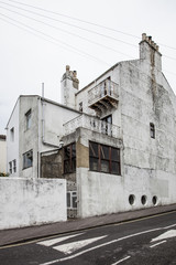 Old white house in an english town