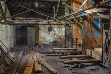 Fototapeta na wymiar abandoned interior in coal minig tower