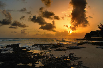 Fototapeta premium Bloody Sunset over Barbados