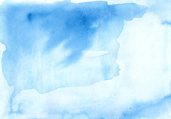 Watercolor background blue white, soft pastel ink splatter texture - 158896954