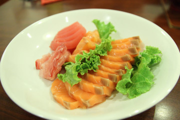 Japanese mixed sashimi - Salmon Maguro Shimaaji