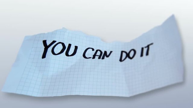 word" you can do it "  on torned paper  on gradient background.