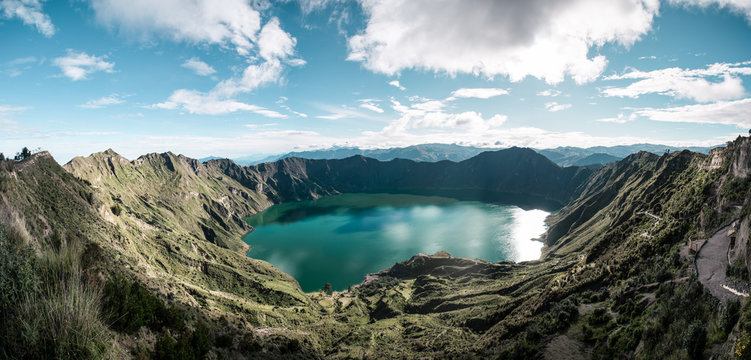 panorama shot of quilotoa loop