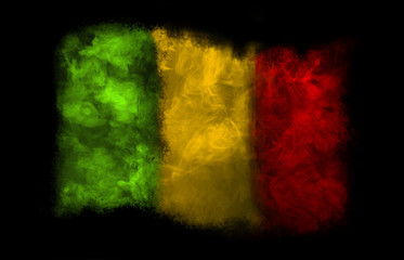 National flag of Mali (photo of colored smoke)