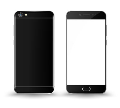 Front and back smartphone mockup.