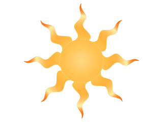 Symbol of the sun on a white background