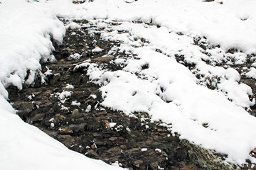 View of the brook in the winter season