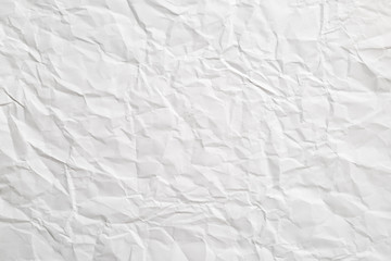 Old white crumpled paper sheet