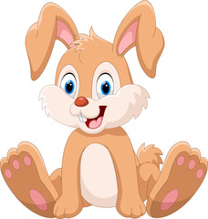 Fototapeta premium Cute rabbit cartoon sitting