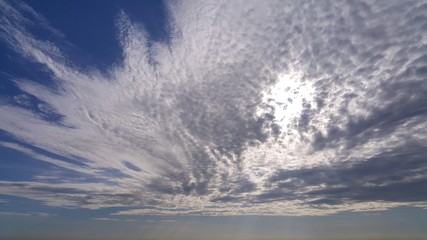 Blue sky and the strange cloud