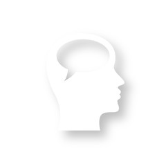 Icon mit Schatten - Kopf mit Sprechblase
