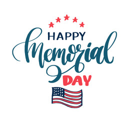 Happy Memorial Day lettering.