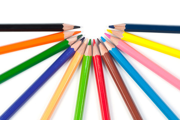 Color pencils isolated on a white background