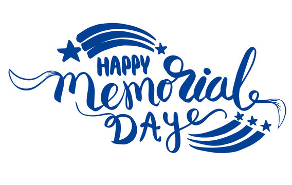 Happy Memorial Day lettering.