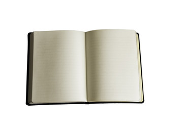 An open book isolated on a white background