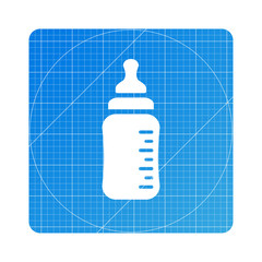 Fototapeta premium Blueprint - Babyflasche