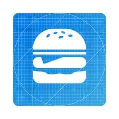 Naklejka premium Blueprint - Hamburger
