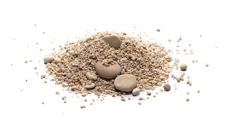 pile sand isolated on white background