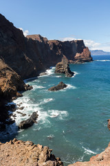 Obraz premium Beautiful landscape at the Ponta de Sao Lourenco, the eastern part of Madeira, Portugal