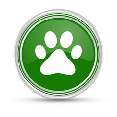 Grüner Button - Hundepfote