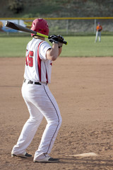 Baseball player getting ready to bat