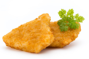 Nugget chiken on the white background.