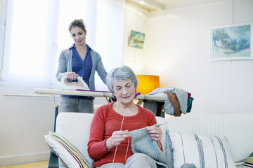 Senior woman with her carer
