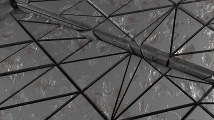 abstract cracked platium metal background 3d render