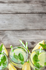 Chilled mint lemonade background