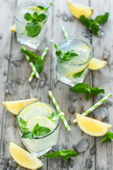 Chilled mint lemonade