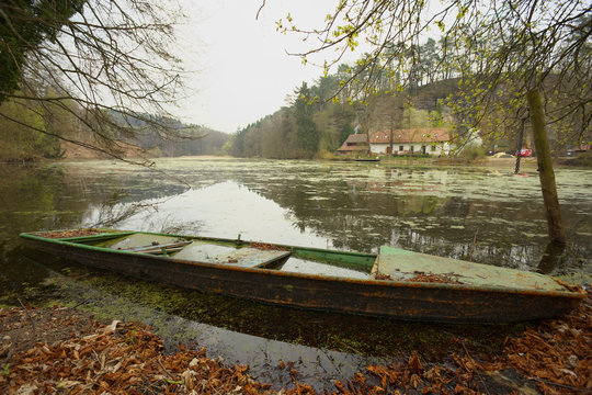 Old boat on the bank