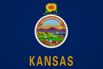Kansas flag with fabric texture