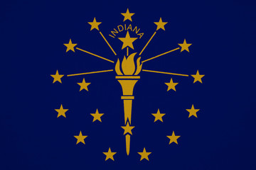 Indiana flag with fabric texture