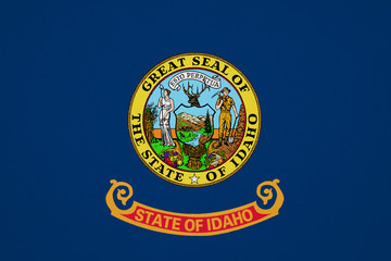 Idaho flag with fabric texture