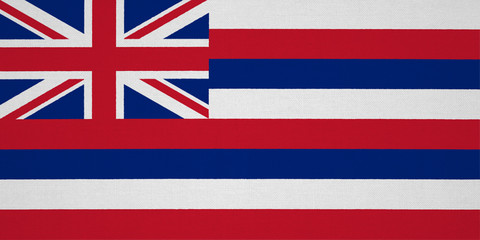 Hawaii flag with fabric texture