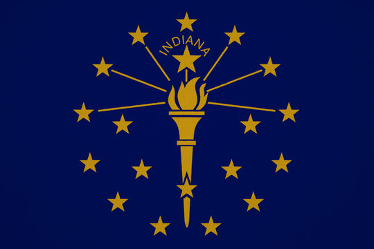 Indiana flag with fabric texture